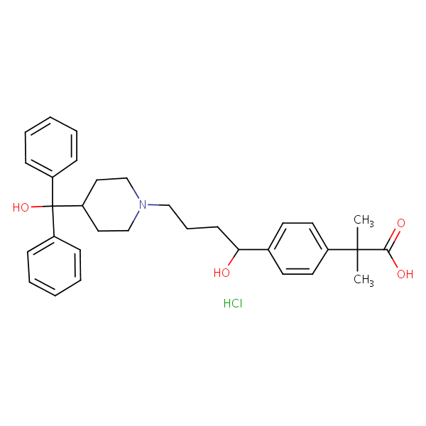 Fexofenadine hydrochloride structural formula