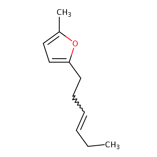 Furan, 2-(3-hexenyl)-5-methyl- structural formula