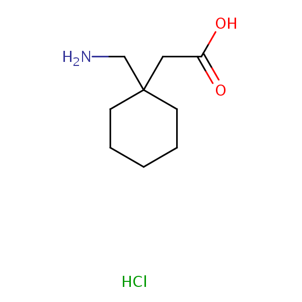 Gabapentin hydrochloride structural formula