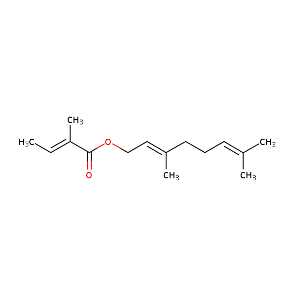 Geranyl tiglate structural formula