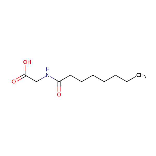 Glycine, N-(1-oxooctyl)- structural formula