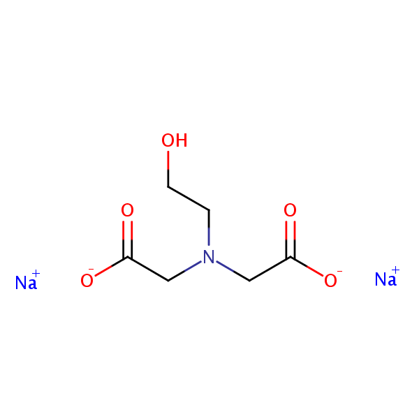 Glycine, N-(carboxymethyl)-N-(2-hydroxyethyl)-, disodium salt structural formula