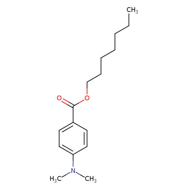 Heptyl 4-(dimethylamino)benzoate structural formula