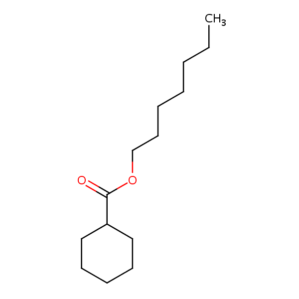 Heptyl cyclohexanecarboxylate structural formula