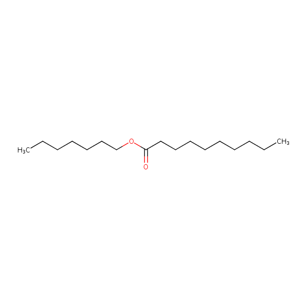 Heptyl decanoate structural formula