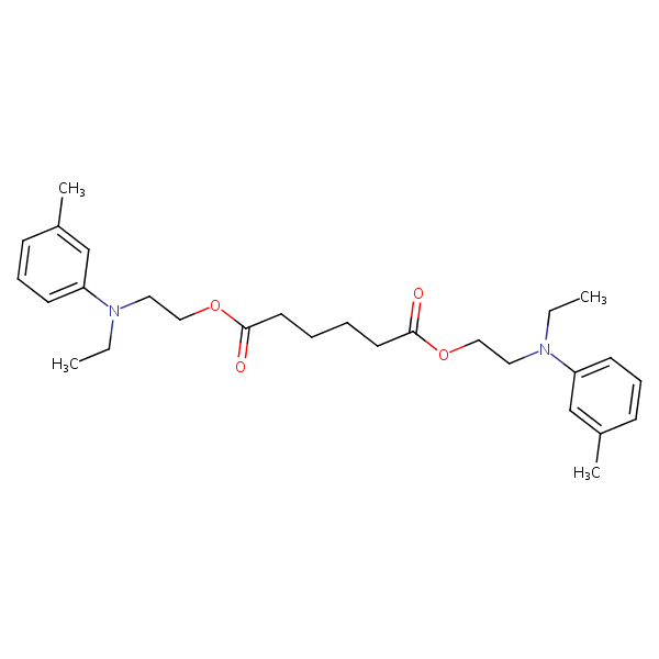 Hexanedioic acid, bis[2-[ethyl(3-methylphenyl)amino]ethyl] ester structural formula
