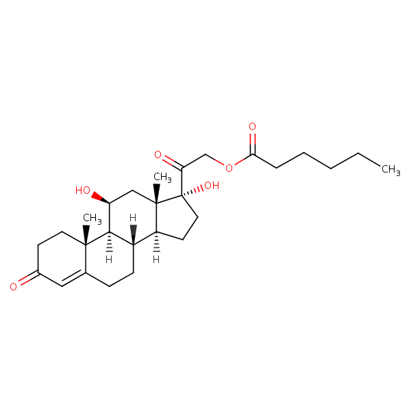 Hydrocortisone 21-hexanoate structural formula