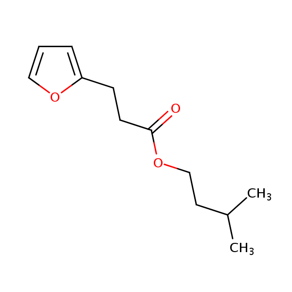 Isoamyl 3-(2-furan)propionate structural formula