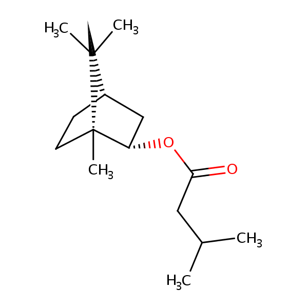 Isobornyl-3-methyl butyrate structural formula