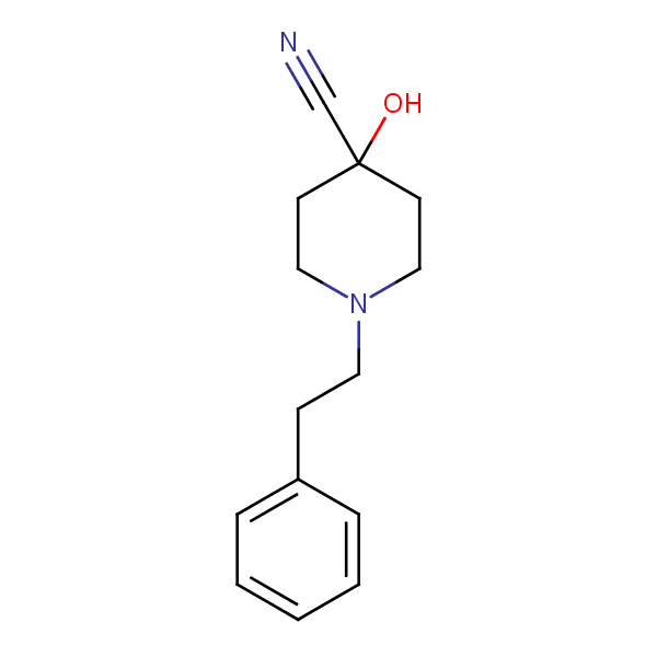 Isonipecotonitrile, 4-hydroxy-1-phenethyl- structural formula