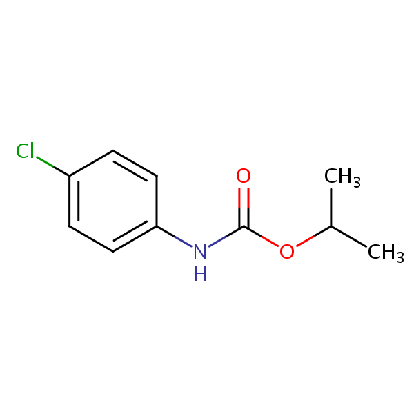 Isopropyl p-chlorophenylcarbamate structural formula