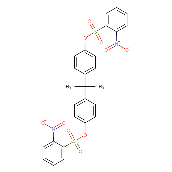 Isopropylidenedi-p-phenylene bis(2-nitrobenzenesulphonate) structural formula