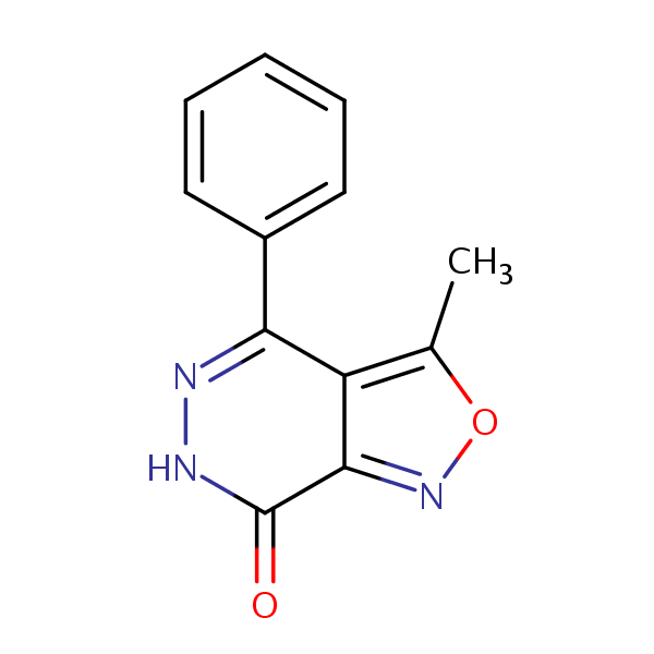 Isoxazole(3,4-d)pyridazin-7(6H)-one, 3-methyl-4-phenyl- structural formula