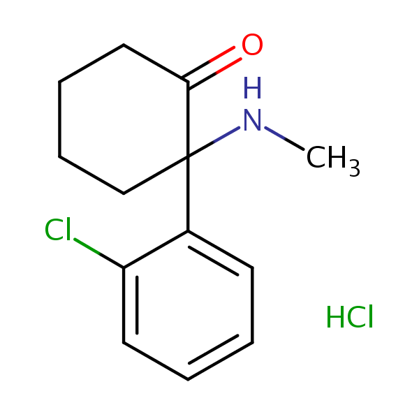Ketamine hydrochloride structural formula