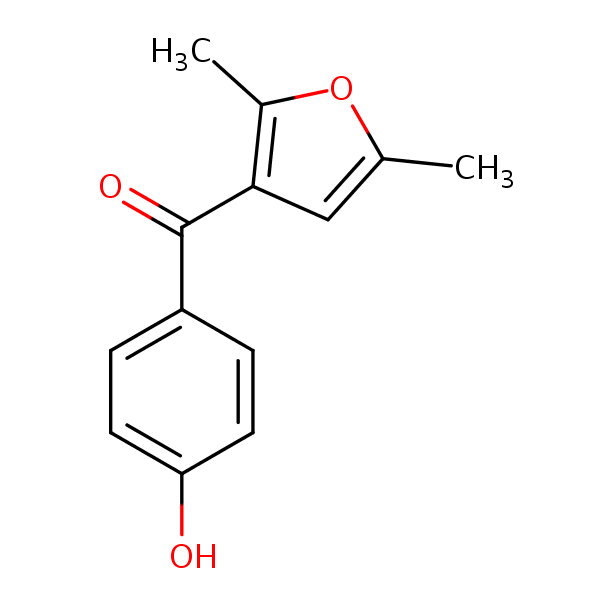 Ketone, 2,5-dimethyl-3-furyl p-hydroxyphenyl structural formula
