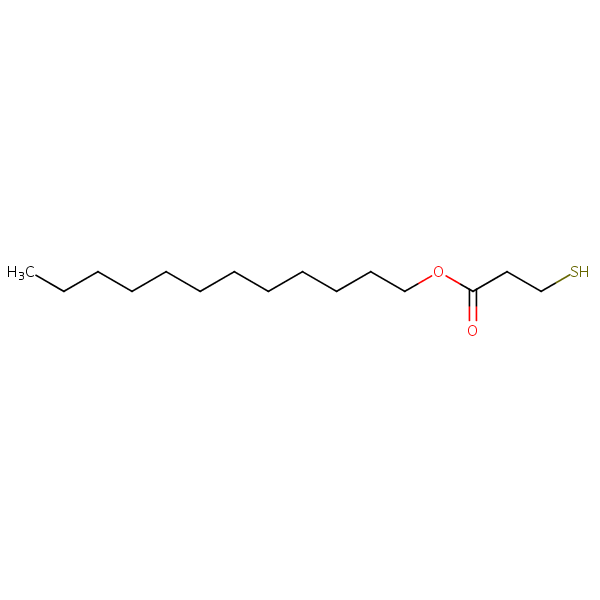 Lauryl 3-mercaptopropionate structural formula