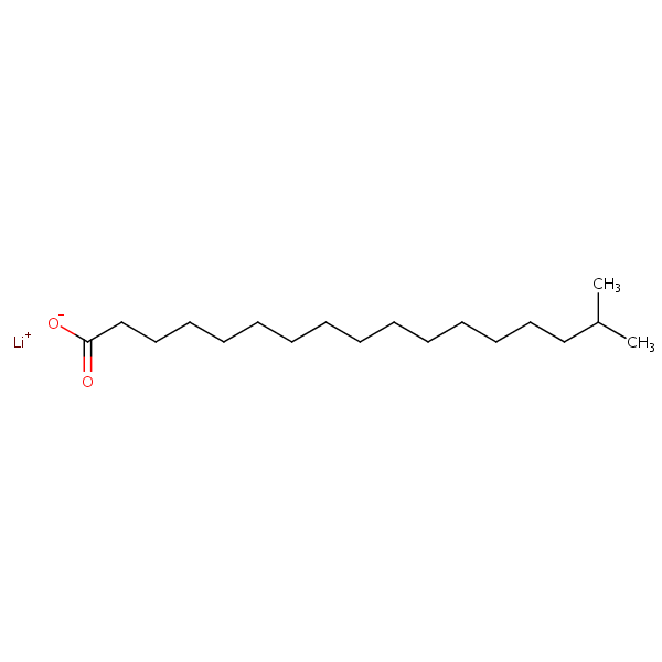 Lithium isooctadecanoate structural formula