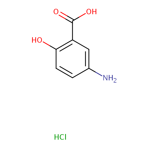 Mesalamine hydrochloride structural formula