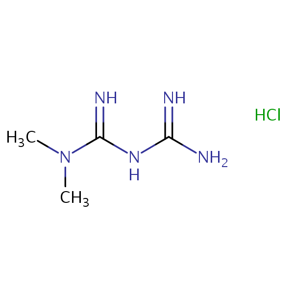 Metformin hydrochloride structural formula