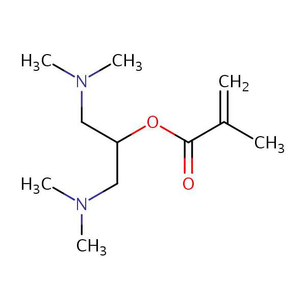 Methacrylic acid, 2-(dimethylamino)-1-((dimethylamino)methyl)ethyl ester structural formula