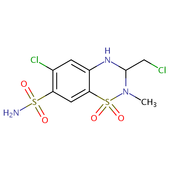 Methyclothiazide structural formula