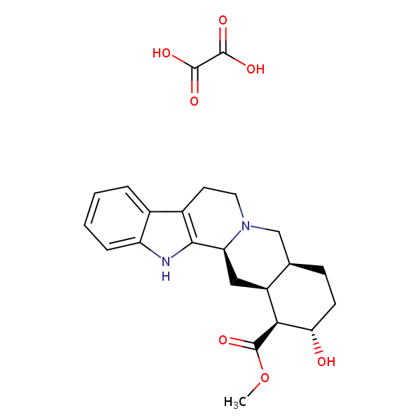 Methyl (16beta,17alpha,20alpha)-17-hydroxyyohimban-16-carboxylate,salt with oxalic acid structural formula