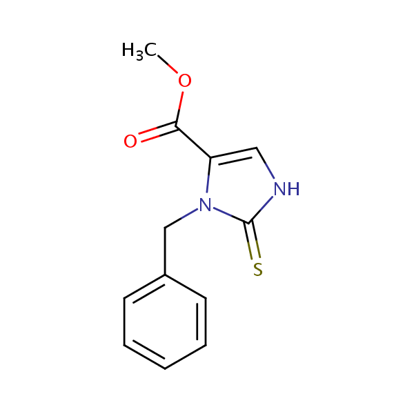 Methyl 2,3-dihydro-3-(phenylmethyl)-2-thioxo-1H-imidazole-4-carboxylate structural formula