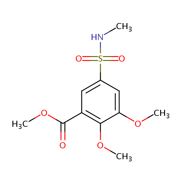 Methyl 2,3-dimethoxy-5-((methylamino)sulphonyl)benzoate structural formula
