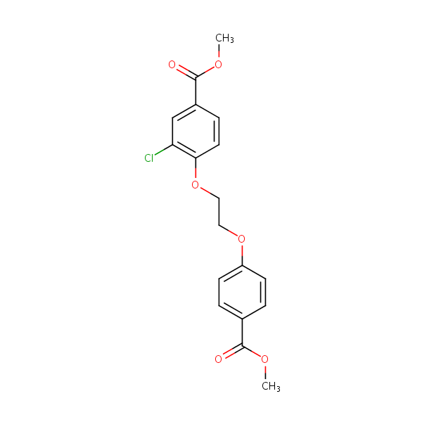 Methyl 3-chloro-4-(2-(4-(methoxycarbonyl)phenoxy)ethoxy)benzoate structural formula