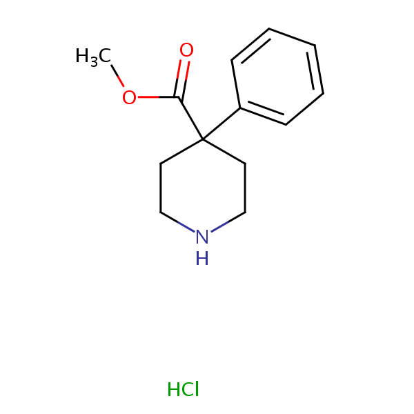 Methyl 4-phenylpiperidine-4-carboxylate hydrochloride structural formula