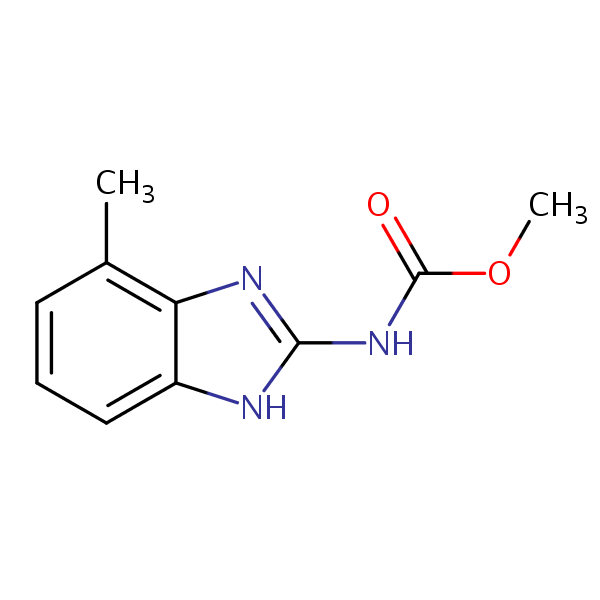 Methyl (4(or 5)-methyl-1H-benzimidazol-2-yl)carbamate structural formula