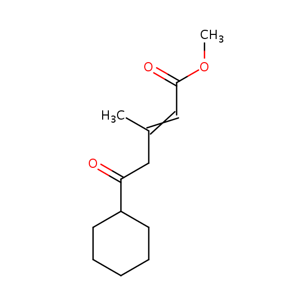 Methyl 5-cyclohexyl-3-methyl-5-oxopentene-1-oate structural formula