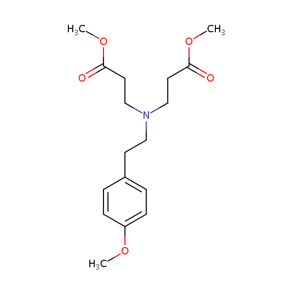 Methyl N-(3-methoxy-3-oxopropyl)-N-(2-(4-methoxyphenyl)ethyl)-beta-alaninate structural formula