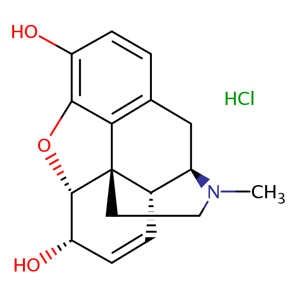 (-)-Morphine hydrochloride structural formula
