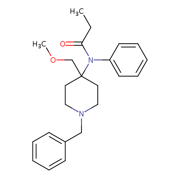 N-(1-Benzyl-4-(methoxymethyl)piperidin-4-yl)-N-phenylpropionamide structural formula