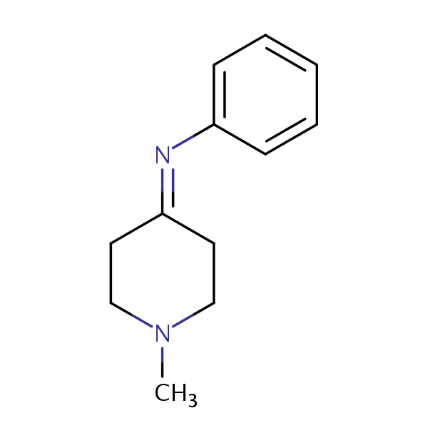 N-(1-Methyl-4-piperidylidene)aniline structural formula