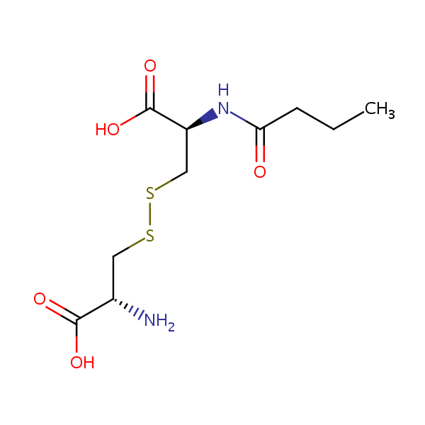 N-(1-Oxobutyl)-L-cystine structural formula