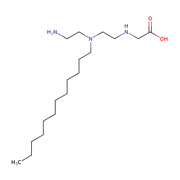 N-(2-((2-Aminoethyl)dodecylamino)ethyl)glycine structural formula