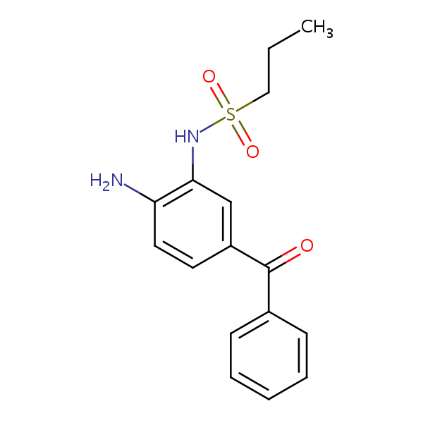 N-(2-Amino-5-benzoylphenyl)propane-1-sulphonamide structural formula