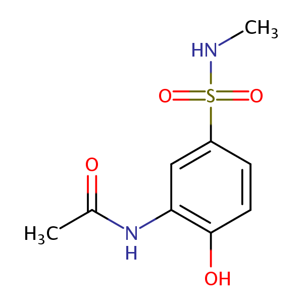 N-(2-Hydroxy-5-((methylamino)sulphonyl)phenyl)acetamide structural formula