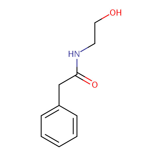 N-(2-Hydroxyethyl)-2-phenylacetamide structural formula