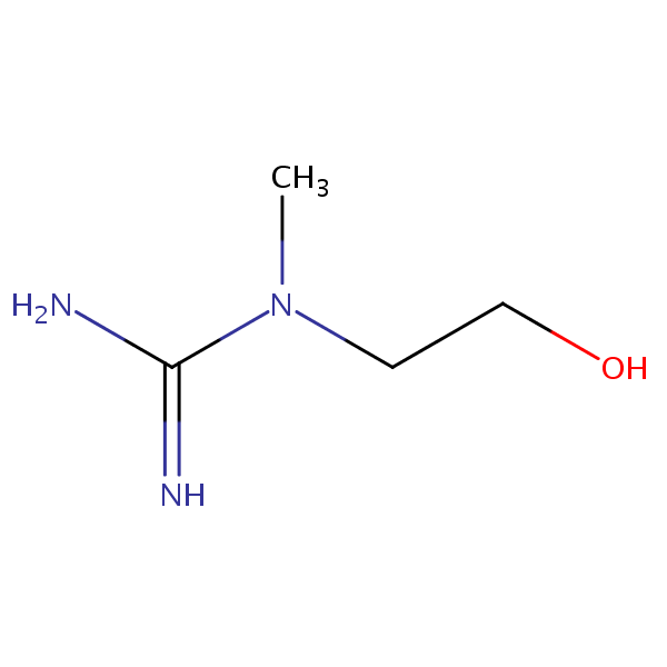 N-(2-Hydroxyethyl)-N-methylguanidine structural formula