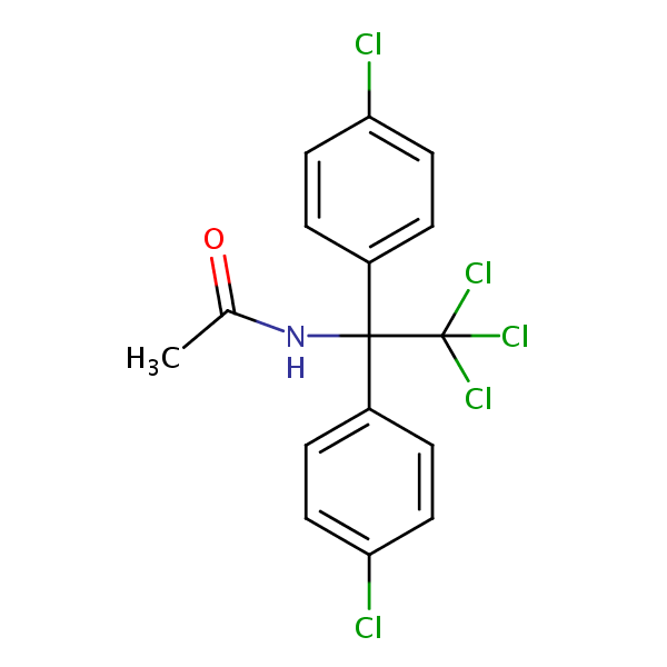 N-(2,2,2-Trichloro-1,1-bis(4-chlorophenyl)ethyl)acetamide structural formula