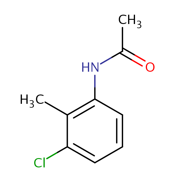 N-(3-Chloro-2-methylphenyl)acetamide structural formula