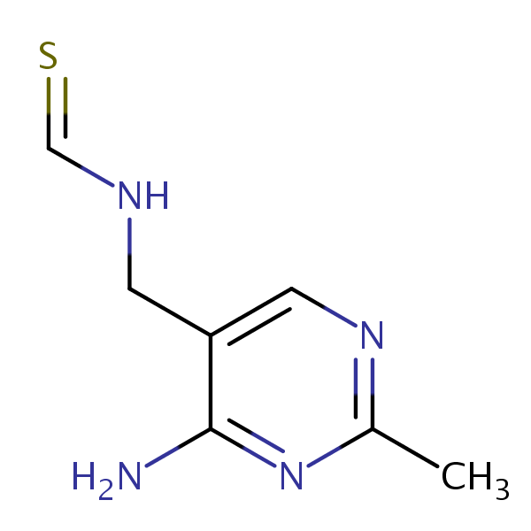 N-((4-Amino-2-methyl-5-pyrimidyl)methyl)thioformamide structural formula