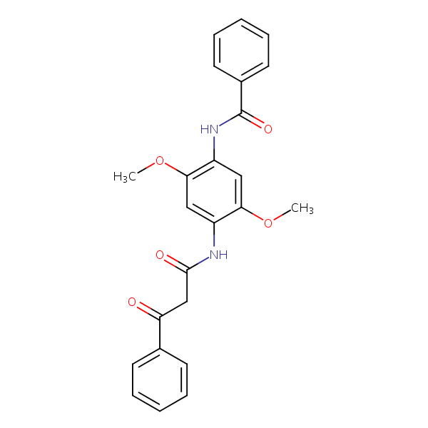 N-(4-Benzamido-2,5-dimethoxyphenyl)-3-oxo-3-phenylpropionamide structural formula