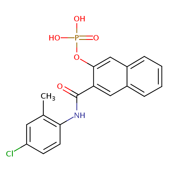 N-(4-Chloro-2-methylphenyl)-3-(phosphonooxy)naphthalene-2-carboxamide structural formula