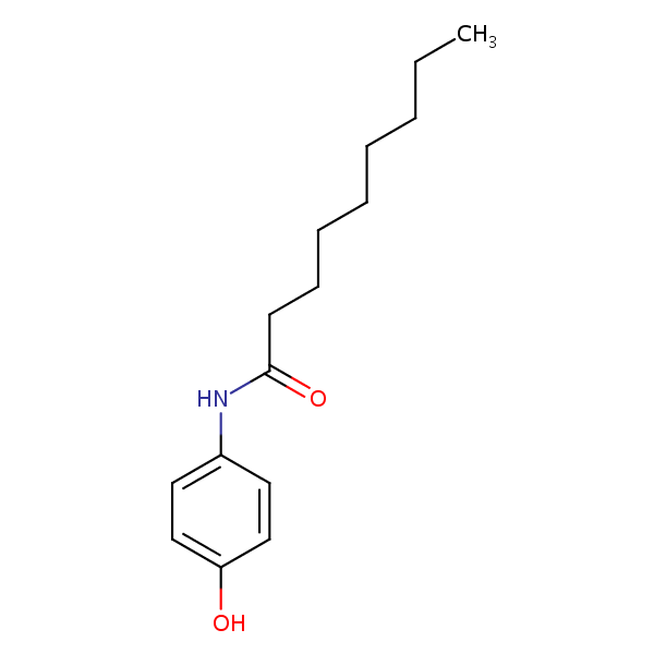 N-(4-Hydroxyphenyl)nonan-1-amide structural formula