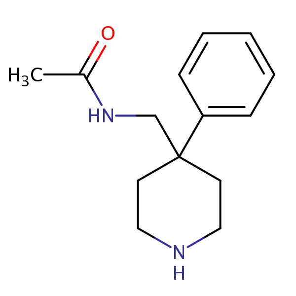 N-((4-Phenyl-4-piperidinyl)methyl)acetamide structural formula
