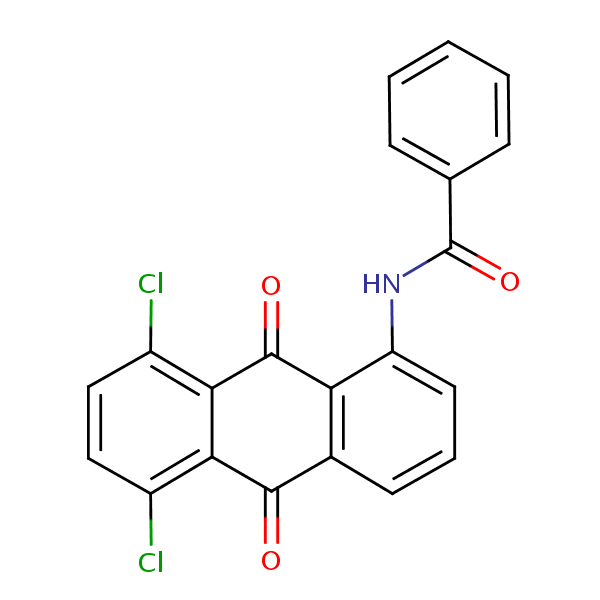 N-(5,8-Dichloro-9,10-dihydro-9,10-dioxo-1-anthryl)benzamide structural formula
